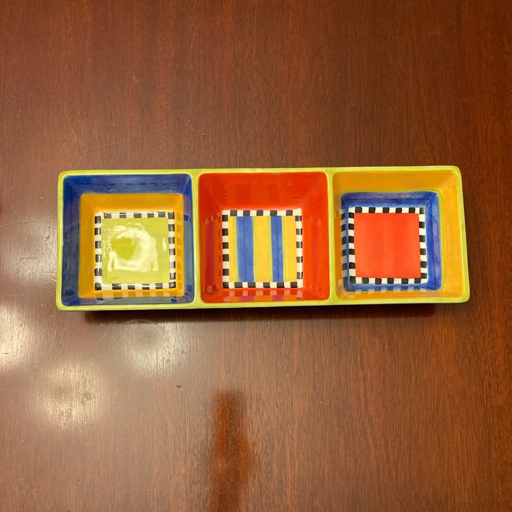 Department 56 three section divided serving tray